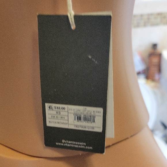 Vitamin A Sustainable Swimwear Orange and Blue Halter Bikini Top Size XS - Picture 13 of 16